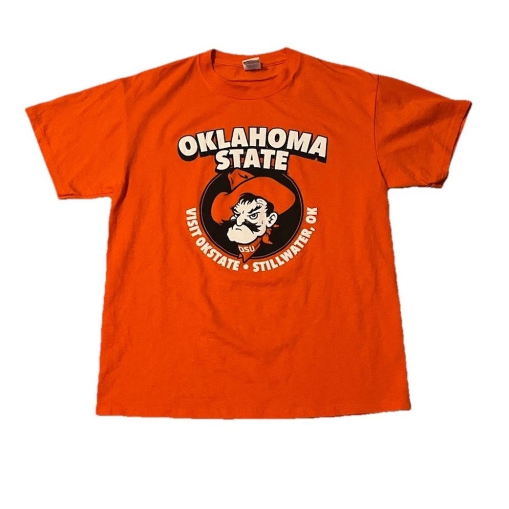 NCAA OSU Oklahoma State University Cowboys Orange/Black Football T Shirt Size M